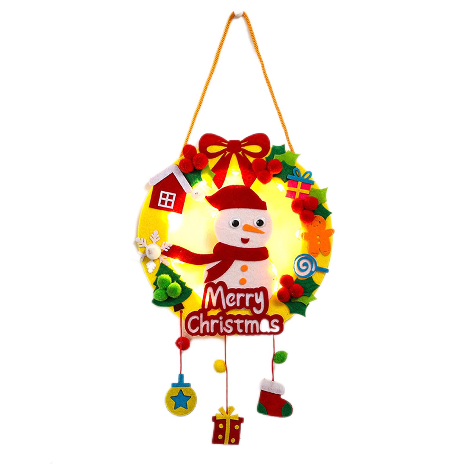 

DIY Christmas Wreath Handmade Cloth Light Up Wreaths Art Crafts Home Decorations