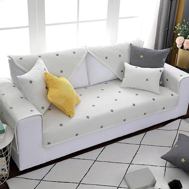 

Four Seasons Universal Cotton Sofa Cushion Non Slip Cover Backrest Towel Soft Comfortable for All Furniture 70*70