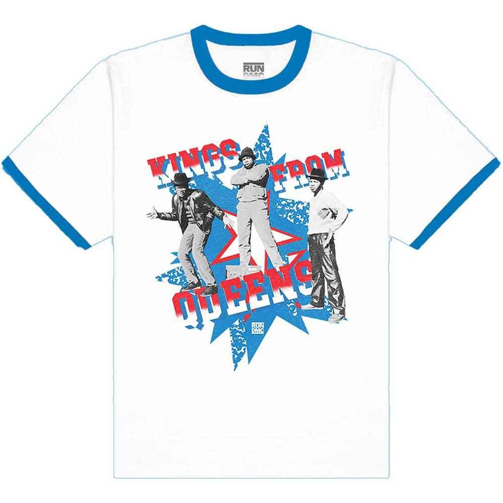 Run DMC Ringer T Shirt Kings From Queens Band Logo new Official Unisex White Unisex T-Shirt XXXXL