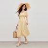 French Square Collar Ruffled Chiffon A-Line Dress