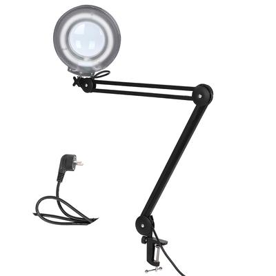 Lampa powiększająca LED Clip‑On 5X do haftu i grawerowania, czarna