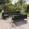 Day and Night - Day and Night Garden Furniture Set 10 Pieces Black Synthetic Rattan Cushions
