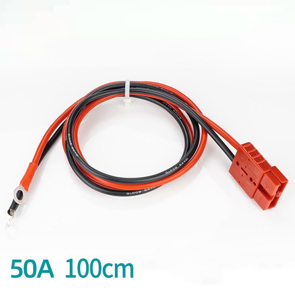 For Battery Charging 50Amp Connector Connector Cable 30cm 40C-125C M8 Post Red Black Jacket Weatherproof 1000 V DC