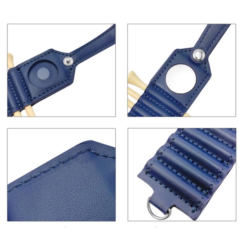 Outdoor Golfs Tees Holder Portable PU Leather Golfs Tees Storage Bag Carry Pouch 7 Slot Golfs Tees Carriers Hanging Pouch