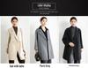 Women's Mid-Length Black Double-Faced Cashmere Wool Coat - 2025 Autumn/Winter Collection