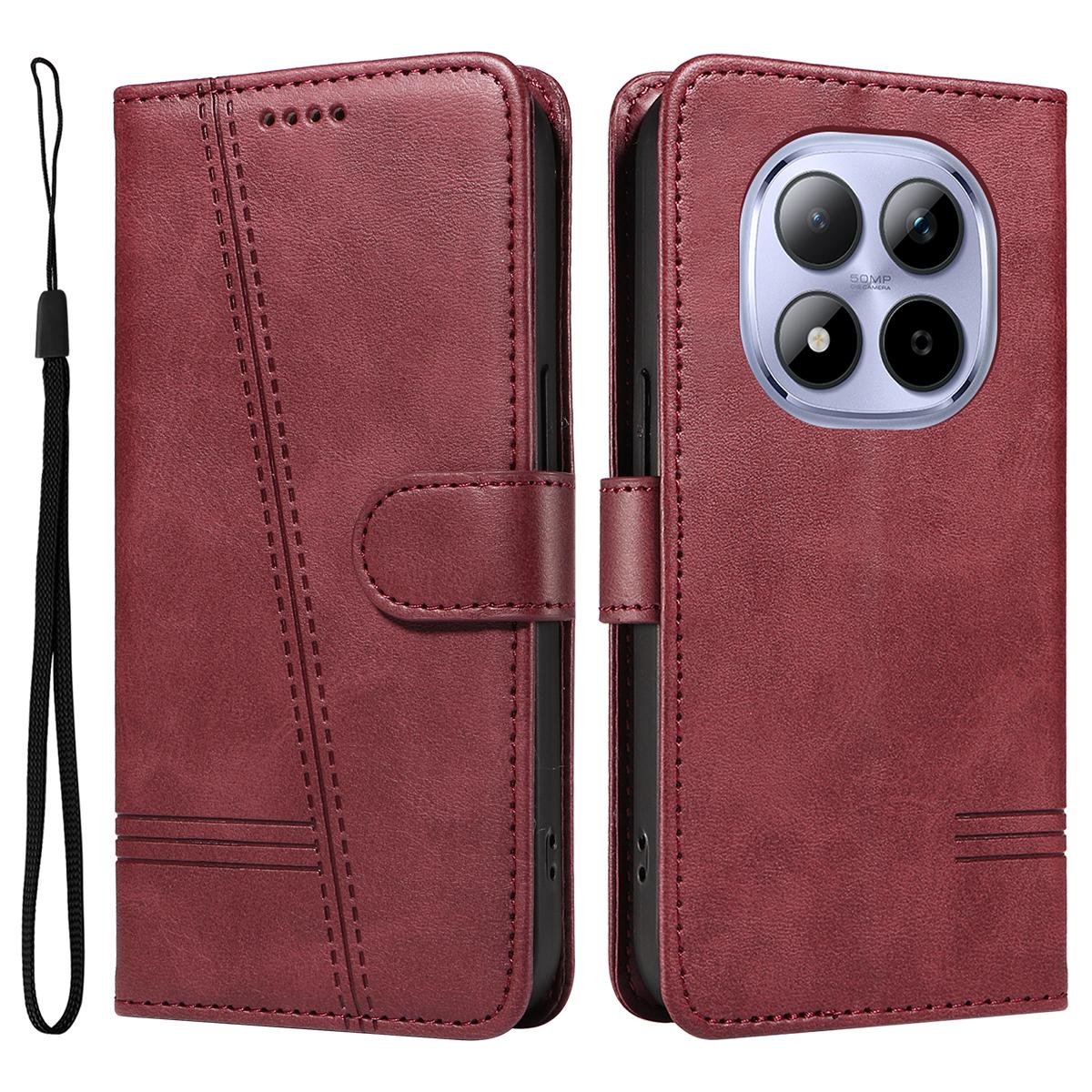 

Для Xiaomi Redmi Note 15 Pro 5G (Глобальний) Чохол-гаманець Шкіряний чохол для телефону з Т-подібними лініями Підставка