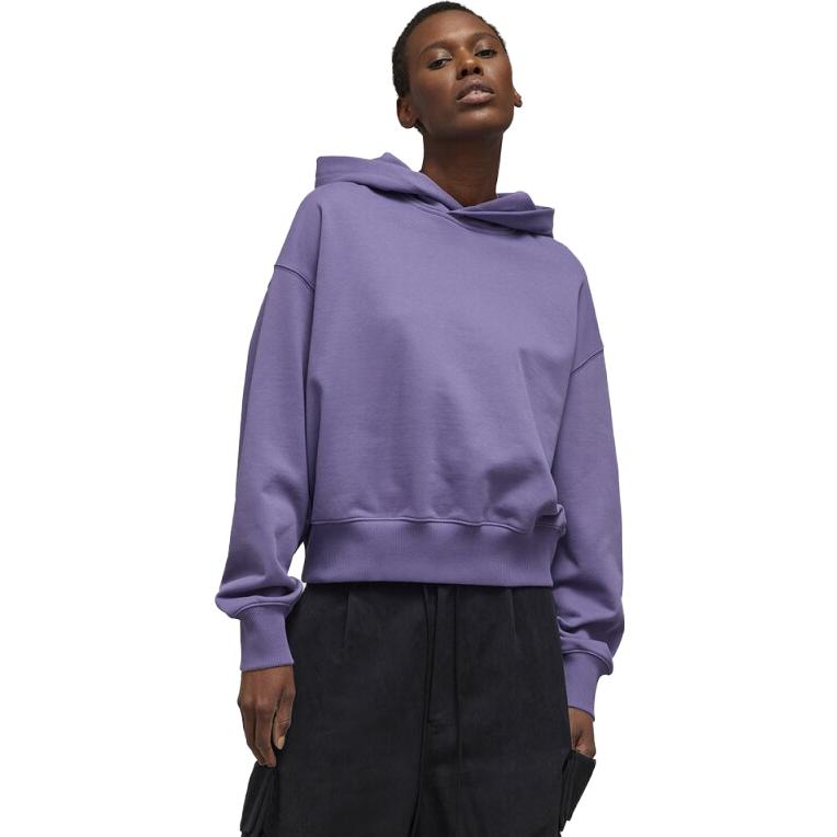 Y-3 Solid Color Loose Fit Long Sleeve Pullover Sweatshirt Women tops Purple IP7677