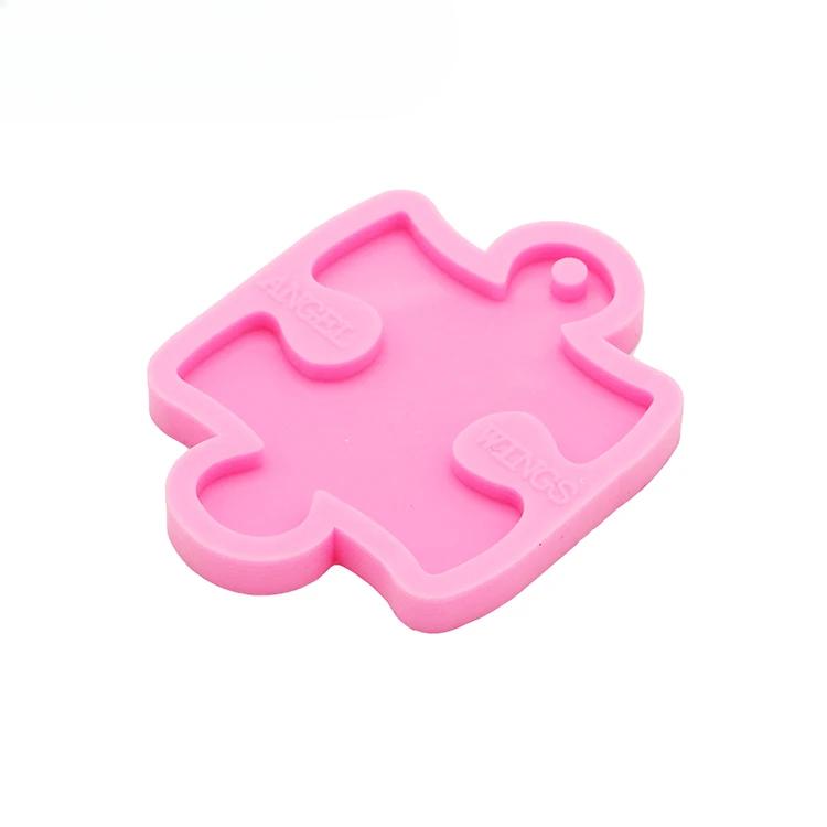 Epoxy Resin Molds Puzzle Shape Keychain Pendant Silicone Mold Resin Jewelry