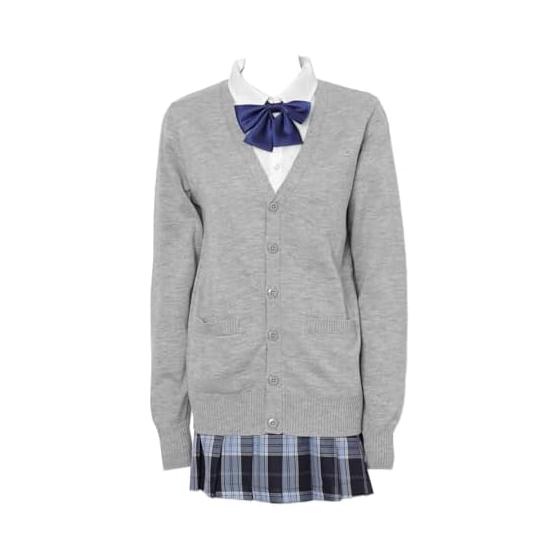 [Wego] Basic School Cardigan, Knit Cardigan, Student Clothes, Uniform, Plain Cover, Women s, School, High School, Junior High School, Work Wear,