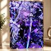 Anime Girl With Sword and Cherry Blossoms Personalized D Textured Metal Poster Wall Art Vintage Tin Signs for Decor Room Home