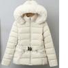 Hooded Collar Puffer Jacket Women Winter Large Fur Coat Women with Belt Warm Loose Parka Ladies Cotton Padded Overwear