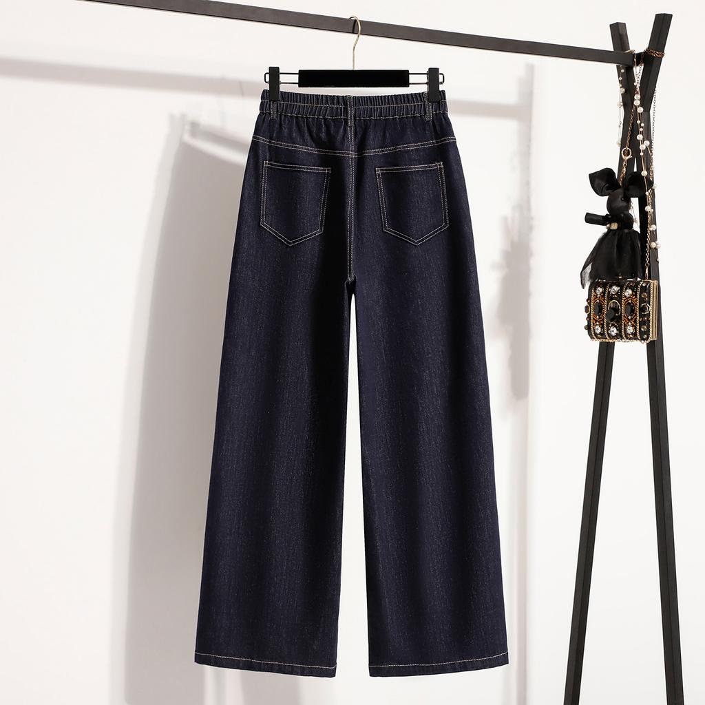 Dimanaf 2025 Women Jeans Long Pants Oversize Pants Elastic Waist Straight Vintage Casual  Loose Trousers Autumn Winter 2025