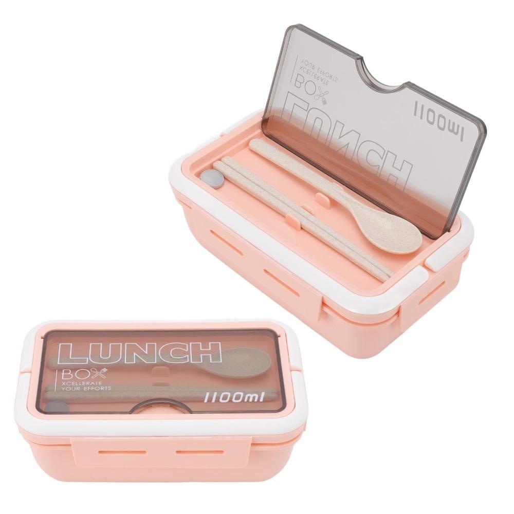 2PCS 1.1L Insulated Lunch Box 2 Compartment Food Storage Container Leakproof Lunch Box  For Travel