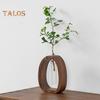 Vasă cu tub de încercare pentru plante hidroponice cu suport din lemn Vază cu flori transparentă Centru de masă Vază de propagare a plantelor Home Office Decor pentru birou