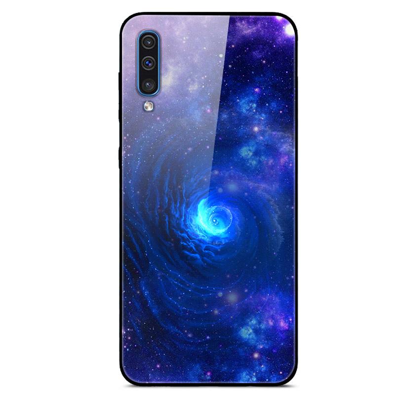 For Samsung A50 Case A51 Tempered Glass Planet Space Cover Glass Back Case for Samsung Galaxy A50S A51 A50 A 50 Fundas Coque