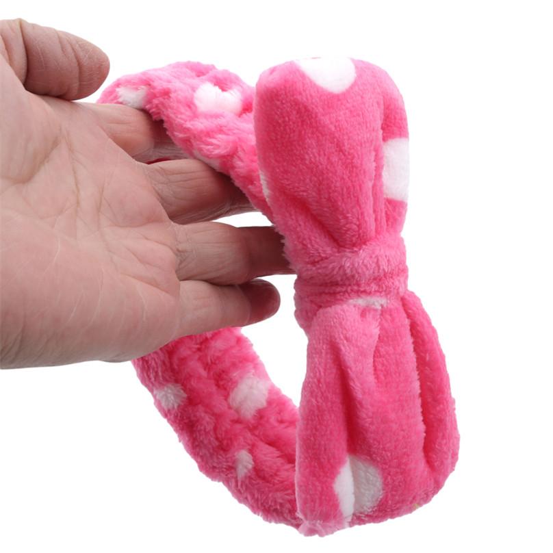 Fashion Girls Bowknot Hair Band Bath Face Headband Makeup Shower Elastic Band