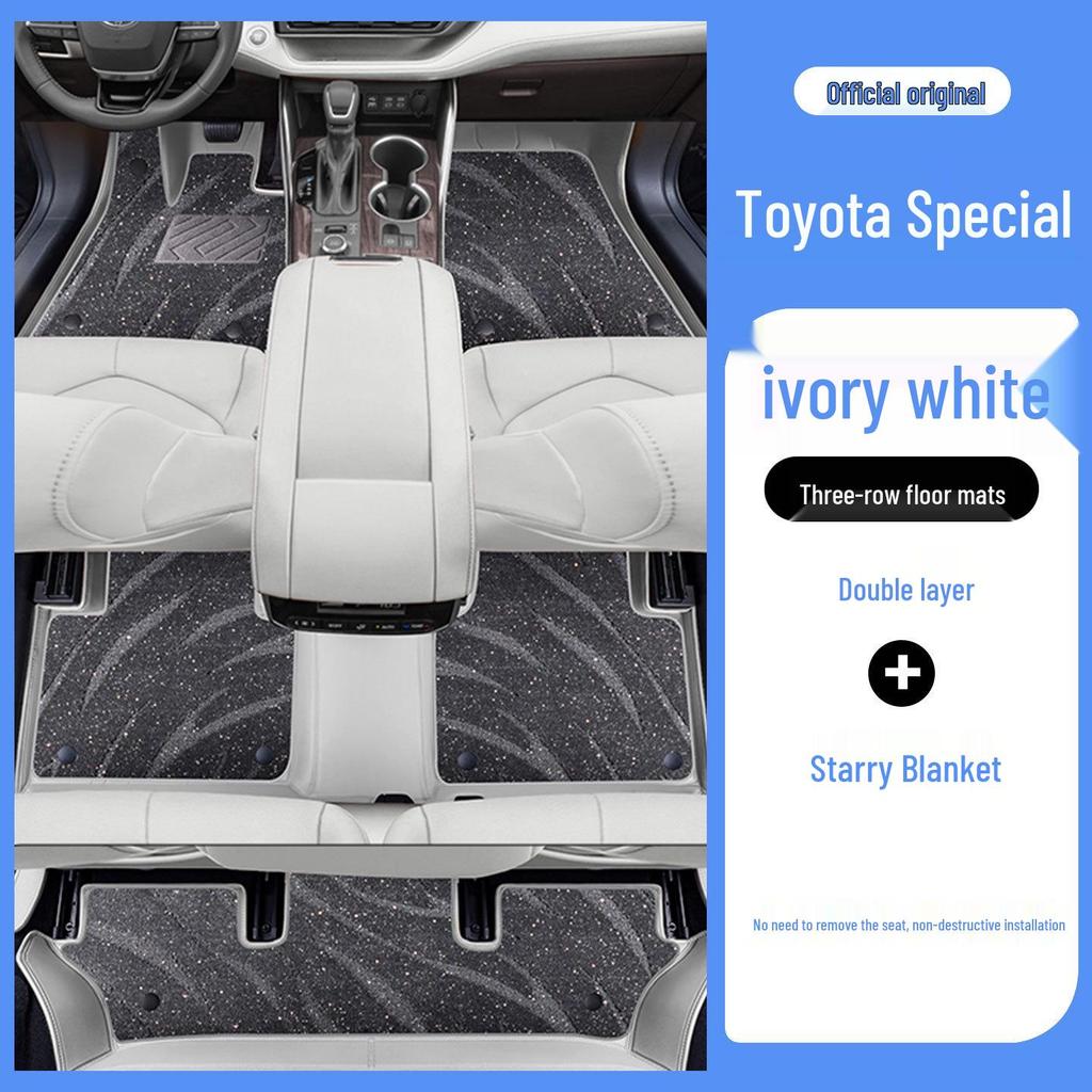 Odorless Leather Full Coverage Foot Mats for Toyota Highlander - Eco-Friendly Interior Protection.