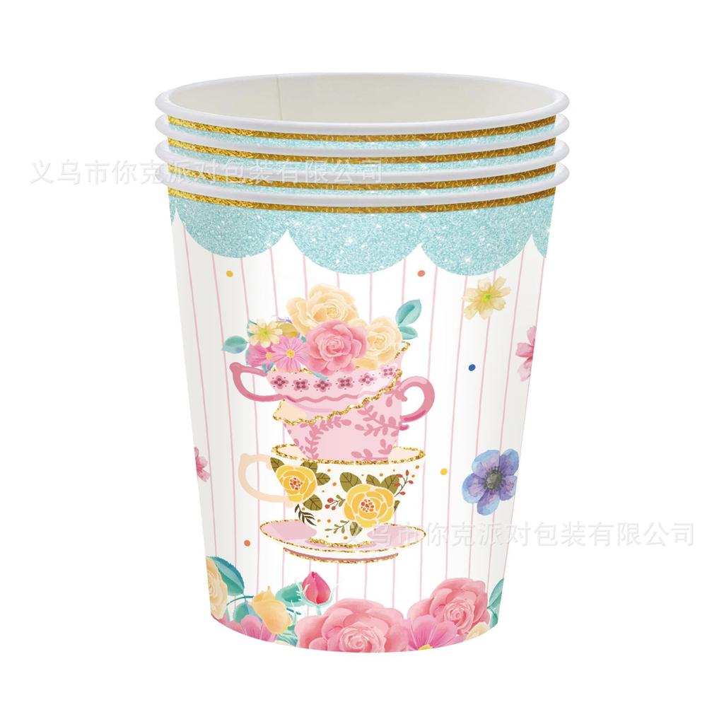 Afternoon Tea Party Tableware, Tea Party Plates, Paper Cups, Tablecloths, Birthday Decorations
