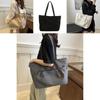 2024 Fashionable Large Capacity Canvas Tote Bag Stylish Commuter Shoulder Bag In White Gray Black Khaki Colors