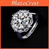 Stunning Adjustable Geometric Design Queen Ring Featuring 5 Carat Moissanite Stone