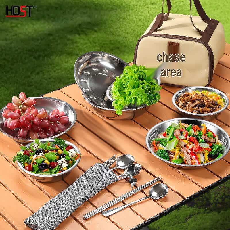 HDST ZF-25004 Portable 14-Piece Outdoor Camping Cutlery Set