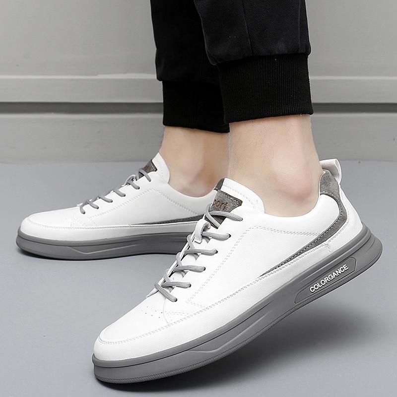 Casual Men'S Shoes Fashion Newest Split Leather Shoe Men White Driving Flats Breathable Comfortable Outdoor Loafers Male 2022 Trend