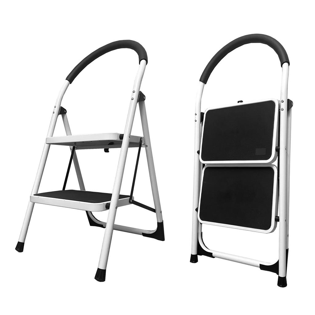 Escalera Plegable Acero 2 Peldaños 93x46x50cm Nyana Home | Antideslizante y Asa Acolchada