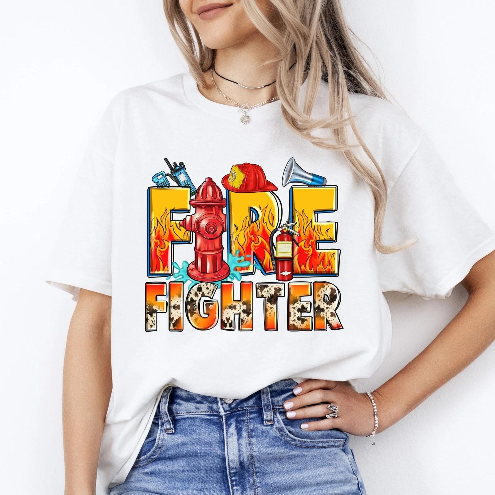 Firefighter T-Shirt gift Essential Fire Fighter wife Unisex tee Sand White Sport S