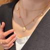 Retro Art Deco Gold Plated Necklace For Ladies With Geometric Shape And Classic Style