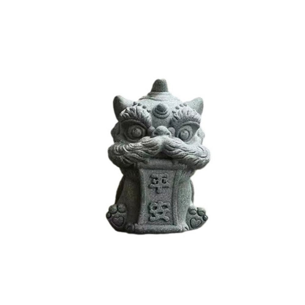 Artwork Awakening Lion Ornament Artificial Stone Lion Mascot Statue  Tea Pet