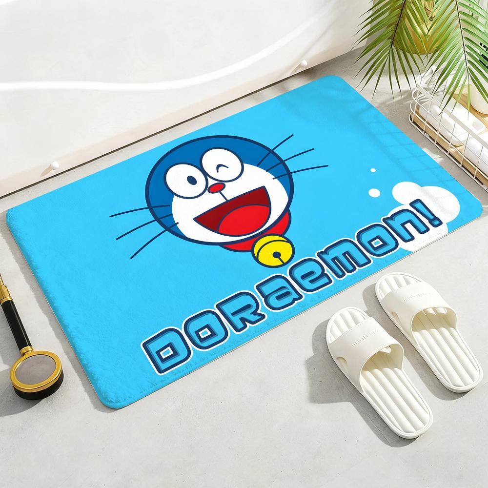 Kwaii Anime D-DoraemonS Floor Mat Soft Thickened Flannel Door Mat Non-Slip Living Room Rug Home Decor