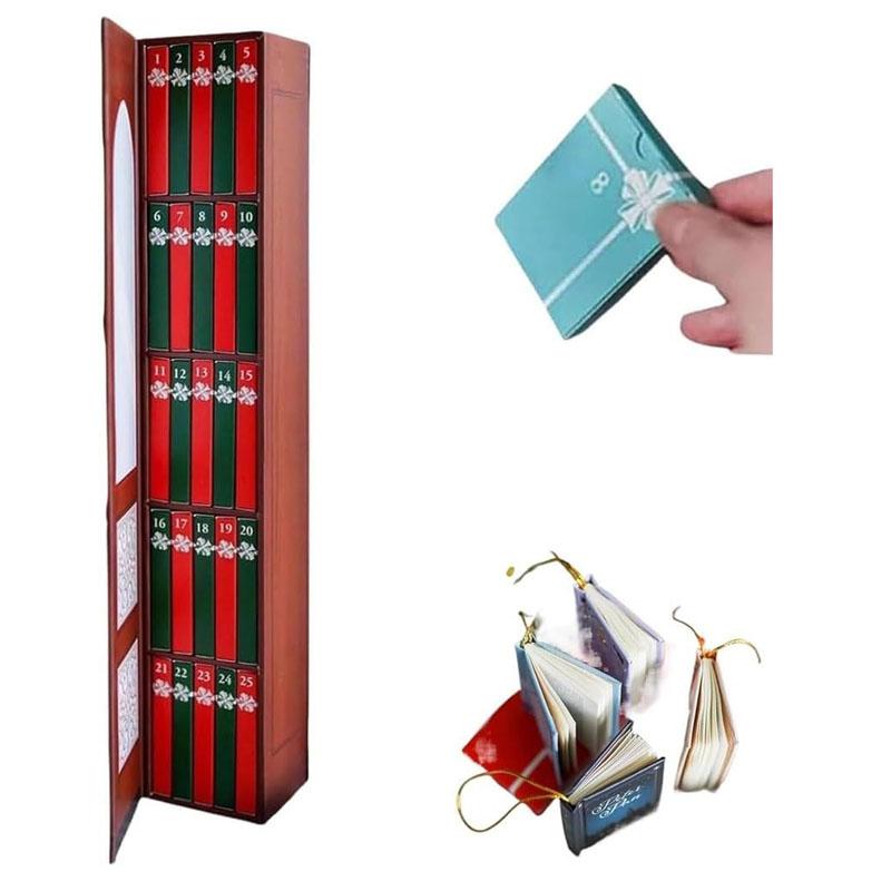

Мини Книга Украшение Адвент-календарь 2025 Рождественский Адвент-календарь с Книжным Подарком красный