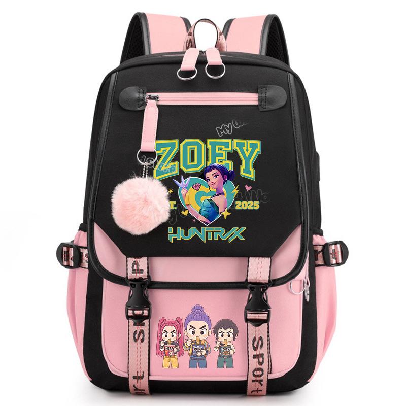 Kpop With The Surrounding Trend Schoolbag College Wind Large Capacity Junior High School Student Leisure Backpack