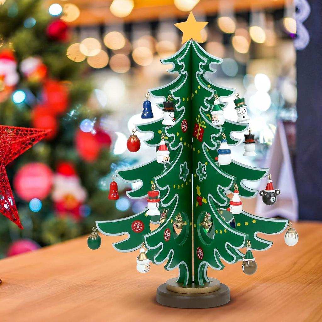LIHAO Christmas Advent Calendar, 24 Days Tabletop Christmas Tree Countdown Calendar with 24PCS Ornaments for Boys Girls Kids Party Favors, Classroom