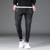 Pánské jarní džíny střední pas elastické korejské volné módní značky Harun dlouhé kalhoty pánské kalhoty s malým rovným rukávem