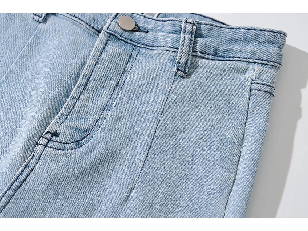 Spring Fashion Women's Washed Bell Bottom Jeans - Slim Fit, Loose Long Pants