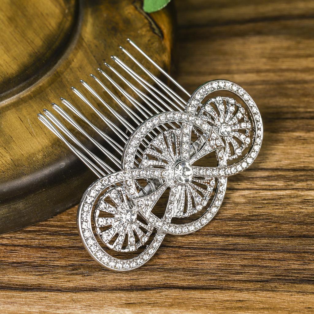 Vintage Rhinestone Bridal Hair Comb Wedding Updo Headpiece Photo Shoot Accessory Elegant Crystal Insert Comb