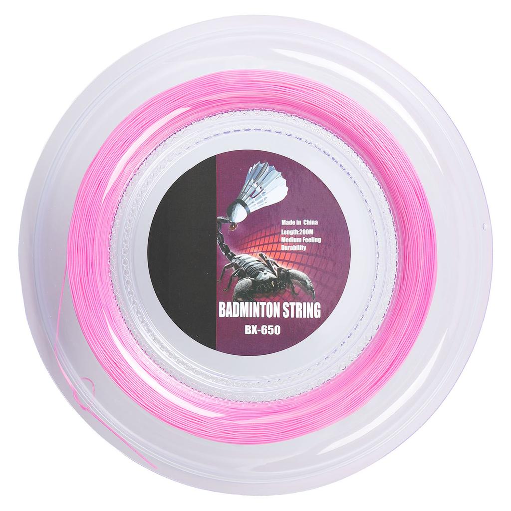 0.72mm 200m Badmintonschläger Saite Nylon Badminton Trainingsschläger Saitenlinie BX 650 Pink