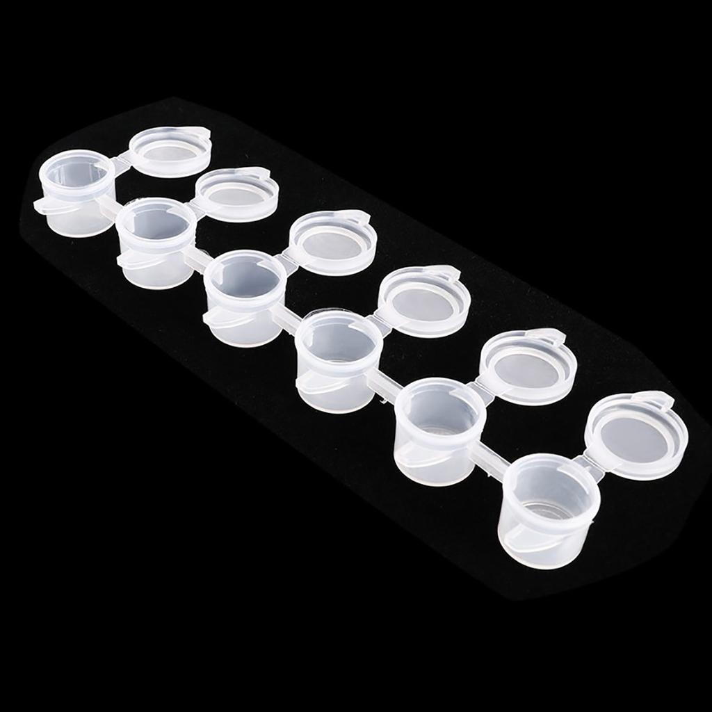 10pcs 6 Cups/Strips 3/5ml Mini Empty Paint Box Pod Strips Arts Crafts Watercolor Draw Pigment Plastic Palette Storage Containers