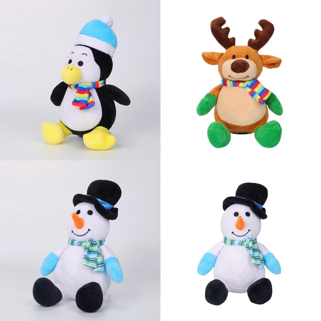 Adorable Christmas Deer Plush Toy Santa Claus Doll Holiday Gift 21cm