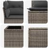 Sofa Set 6 Pieces Gray and Dark Gray Poly Rattan and Steel