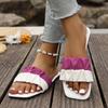 Fashion Women Slippers 2025 New Slip On Plus Size Sandals Flat New Pleated Korean Slippers Women Lightweight Shoes Home Slides Women