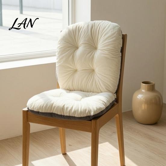 Thickened Chair Cushion for Home with Back Support, Cozy Plush Seat Washable Pad Ties, Soft Warm Office Dining Chairs Lumbar Support Pillow