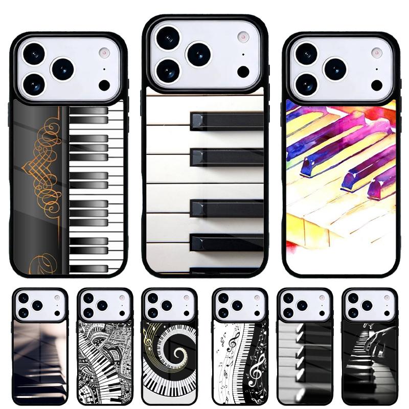 Piano Keys Musical Phone Case for iPhone 17 Air 16e 15 14 13 Pro Max Back Cover for 12 11 Pro Coque