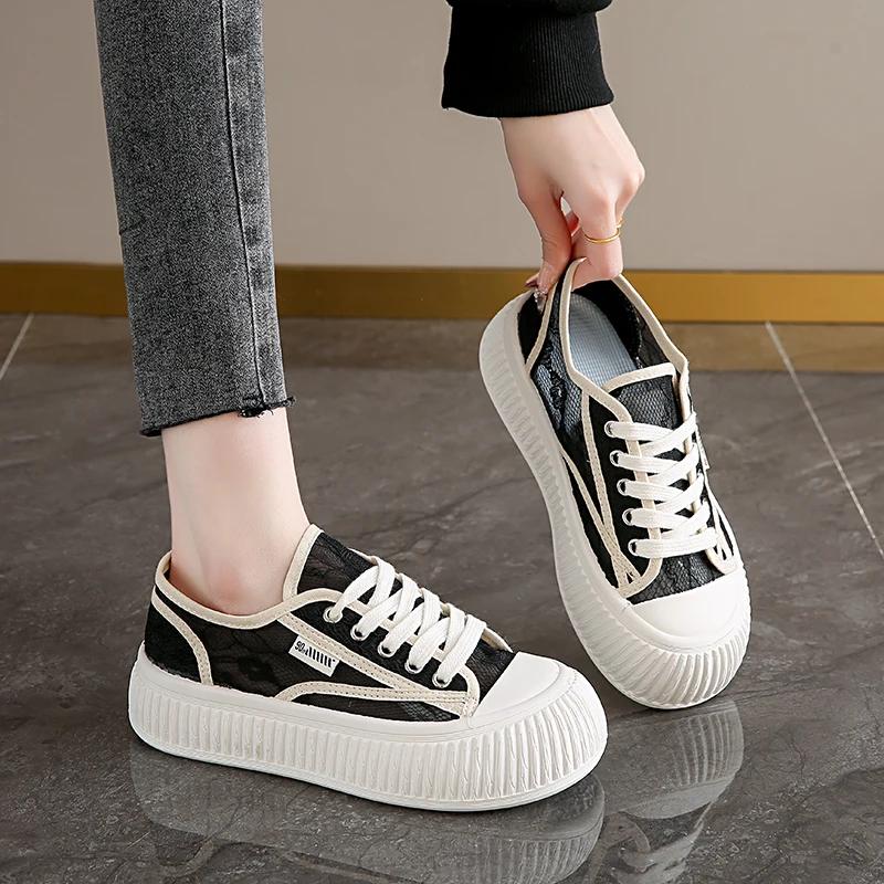 

2025 Summer New Single Mesh Hollow Mesh Casual Trendy Fashion White Shoes Thick Soled Comfortable Women s Shoes shoes for women 40