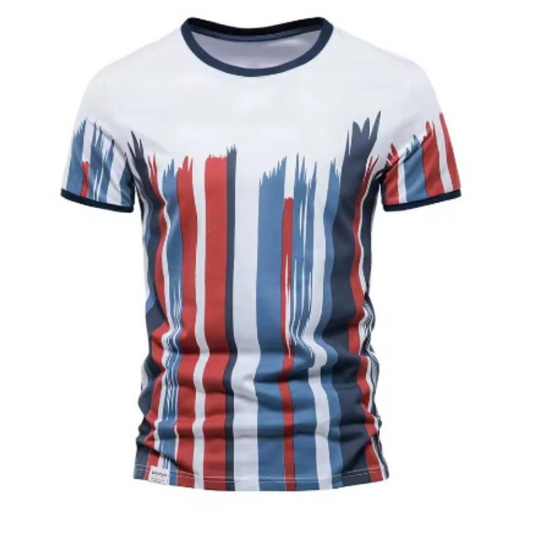 Herren 3D-gedrucktes T-Shirt Atmungsaktiv Schnelltrocknend Sporttop Kurzarm O-Ausschnitt Pullover Lässiges Oberteil