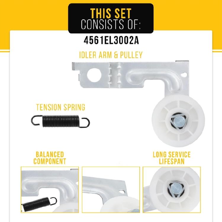 Dryer Pulley Assembly Ensuring Efficient Drive Operation with Metal Texture and Broad Compatibility Options for Repair