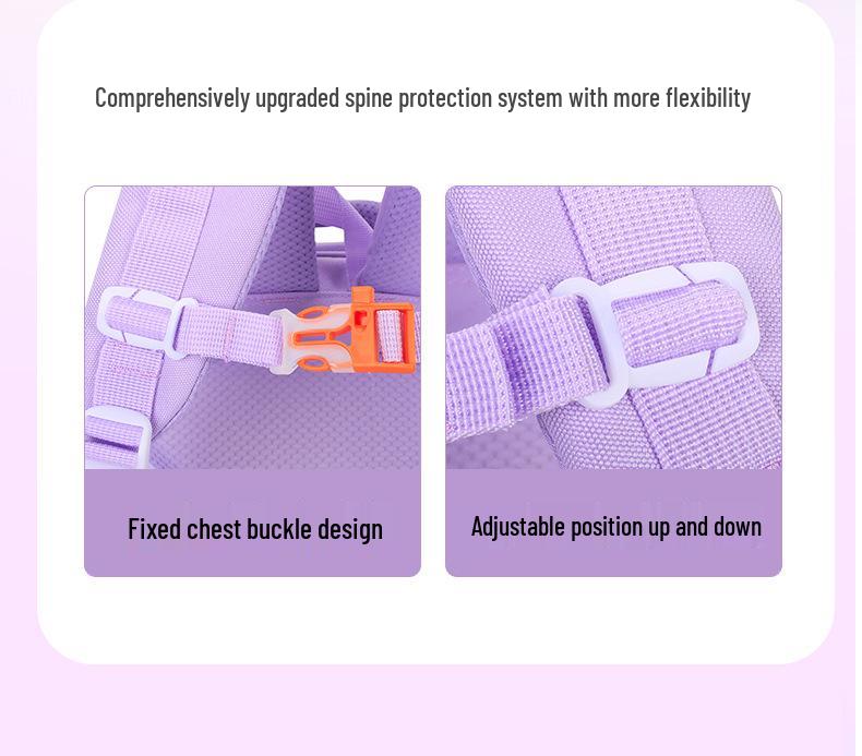 Lightweight Spine-Protection Backpack for Girls, Grades 1-4