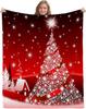 African American Black Santa Claus Throw Blanket, Christmas Snowflake Xmas Gifts Winter Holiday, Soft Plush Flannel Fleece for