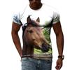 Summer Trendly Men Taste Cool Style Horse Graphic T Shirts Fashion Casual Personality Hip Hop Harajuku Print Streetwear T-shirt